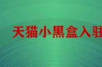 天貓小黑盒怎樣升級與入駐？