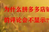 為什么拼多多店鋪的評(píng)論會(huì)不顯示？