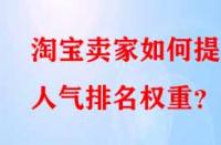 淘寶賣家如何提升人氣排名權(quán)重？
