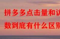 拼多多點擊量和訪客數到底有什么區別？