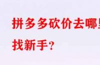 拼多多砍價(jià)去哪里找新手？