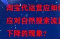 淘寶代運營應如何應對自然搜索流量下降的現象？