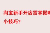 淘寶新手開店需掌握哪些小技巧？