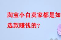 淘寶小白賣家都是如何選款賺錢的？